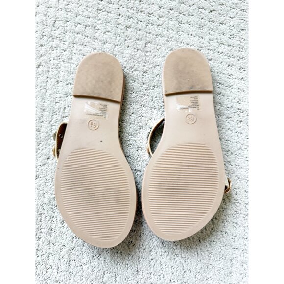 Universal Thread Vivienne Two Band Flat Sandals Gold/Silver Size 6.5 - Picture 5 of 9